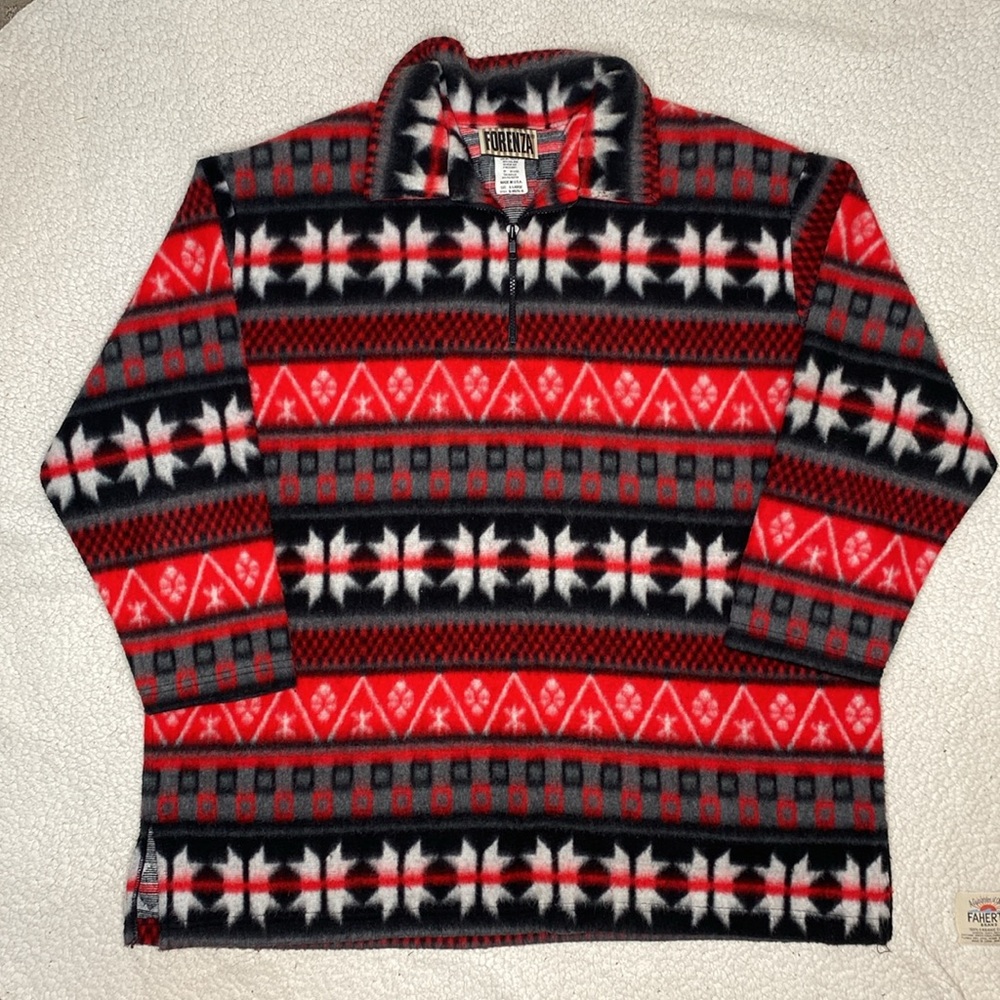 Vintage Forenza Fleece 1/4 Zip Pullover Jacket: Size Extra Large